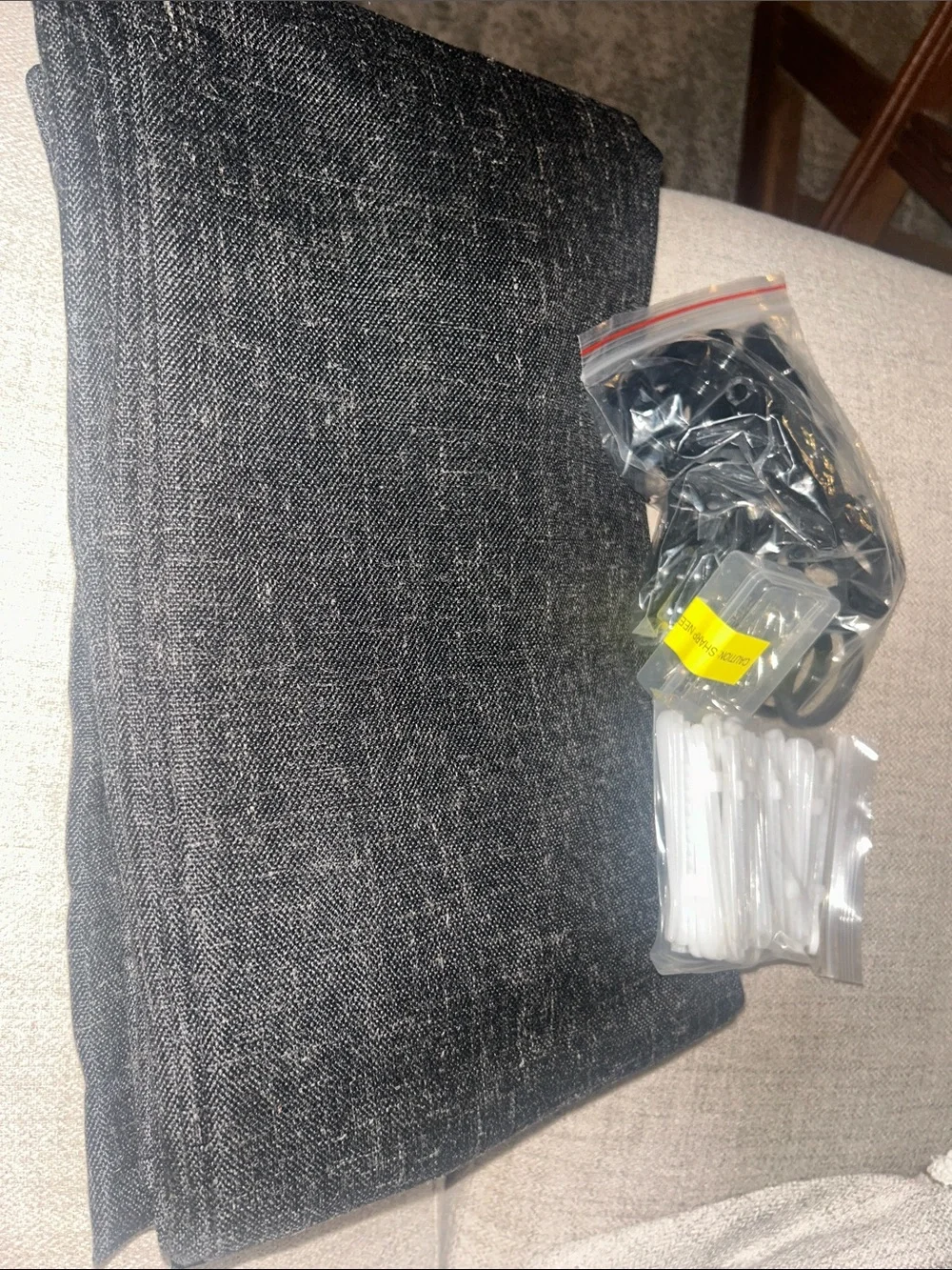 OWENIE Pinch Pleated Linen Curtains - Black 2 Panels 40x90